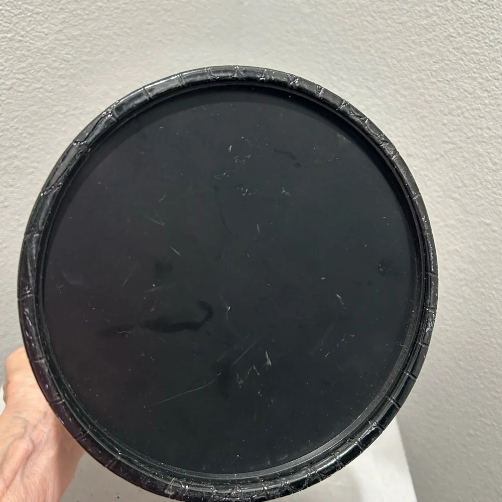 Vintage! Black Faux Leather Ice Bucket